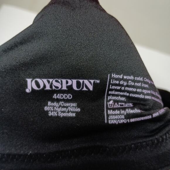 Joyspun Plus Wirefree Full Coverage Bra Women's Size 44DDD Black Smooth Wings - Picture 5 of 5